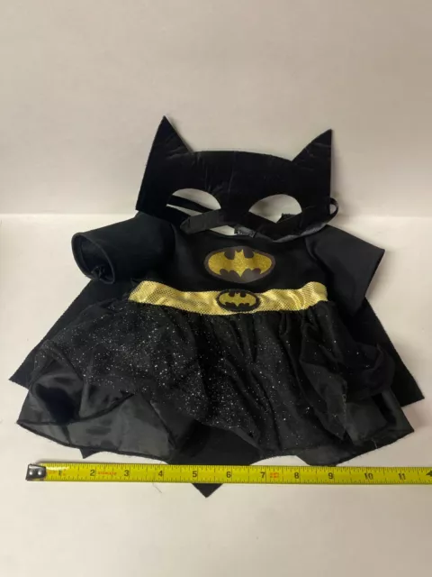 BABW Build-A-Bear Workshop Clothes Black BATMAN BATGIRL DRESS w CAPE & MASK