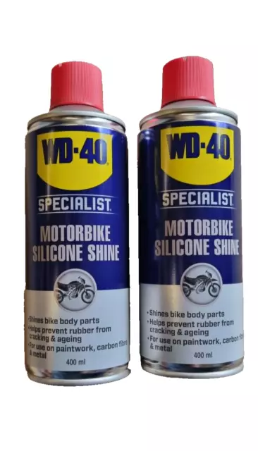 Wd-40 Specialist Motorcycle Silicone Bike Shine Spray - 400Ml Aerosol X 2 Cans