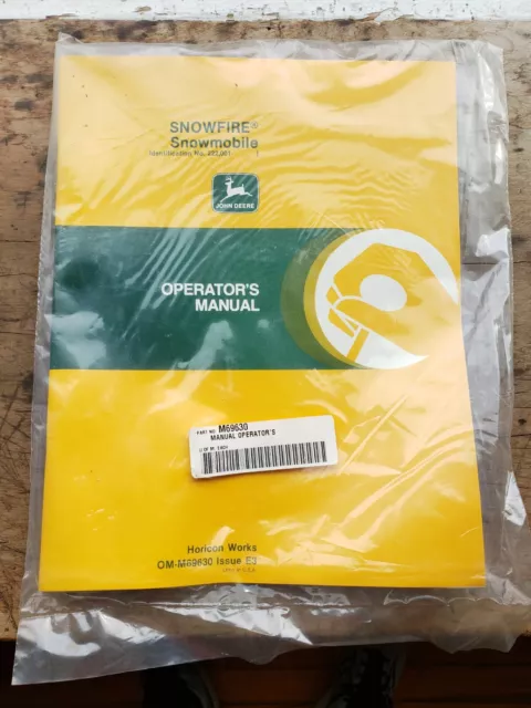 Vintage John Deere Snowfire Snowmobile Operator's Manual Unopened M69630