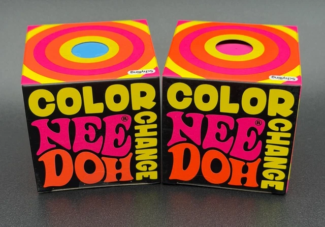 NEE DOH COLOR Change Ball NeeDoh Blue and Pink Lot 2 Schylling New ...