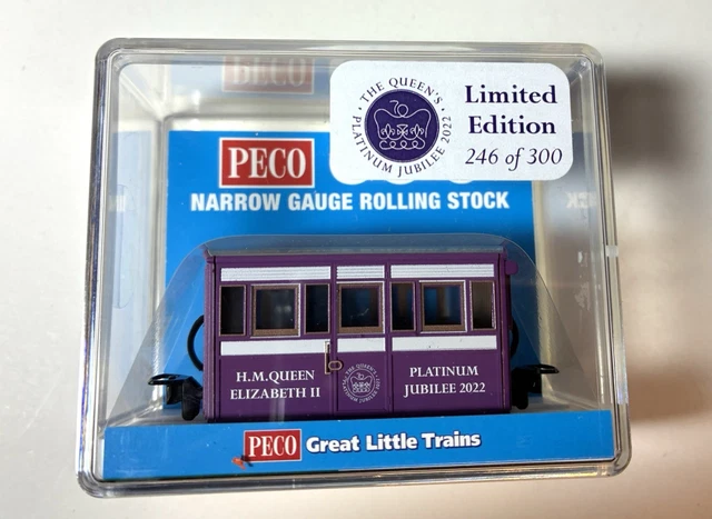 009 NARROW GAUGE Peco 4-Wheel Coach. Limited Edition; Queen’s Platinum ...