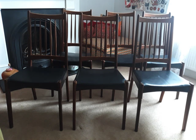 Vintage Mid-Century Teak Kitchen Dining Chairs - Set Of 4