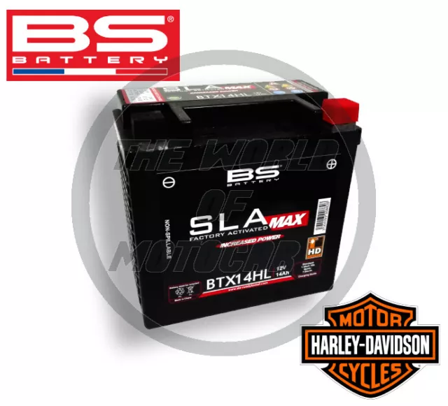 Batterie BTX14HL BS Sla-Max GIA 'Aktiviert Harley Davidson 883 2004-2005-2006