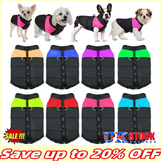 Warm Pet Dog Coats Jacket Outdoor Clothes Waterproof Winter Vest Puppy Coat-UK