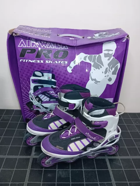 Airwalk Pro Inline Fitness Skates White/Purple Size UK 7 Boxed