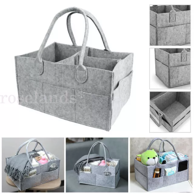 Portable Diaper Caddy Nursery Storage Baby Organizer Nappy Felt Infant Wipes Bag