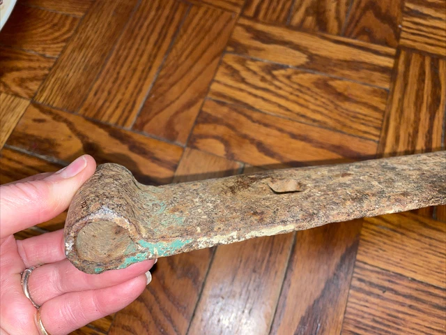 Antique Hand Forged ~21.5" Single Strap Hinge Architectural Barn Door Hardware 4