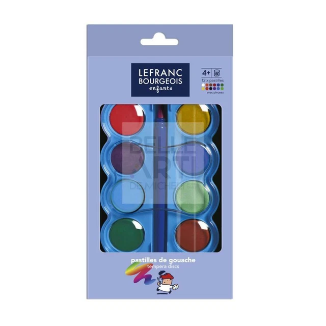 Tempera Para Enseñanza "Enfants" L&B 12 Discos De 30MM + Cepillo