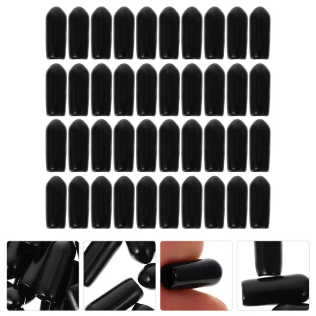 100 Pcs Headband Tube Caps Replacement Hair Clasp Accessories Black Hairpin