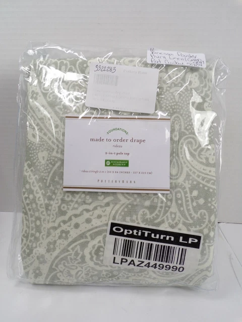 POTTERY BARN VANESSA Paisley Linen Cotton Rod Pocket Drape Panel