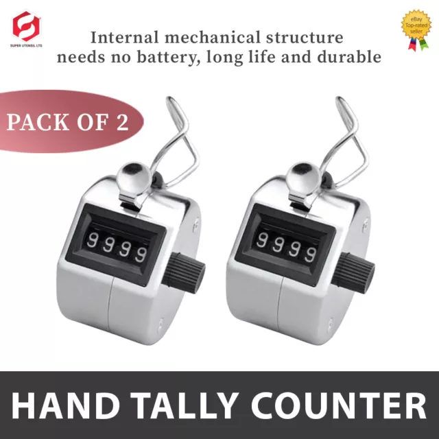 2x4 Digit Number Manual Mini Tally Counter Mechanical Clicker (Plastic Knob) NEW