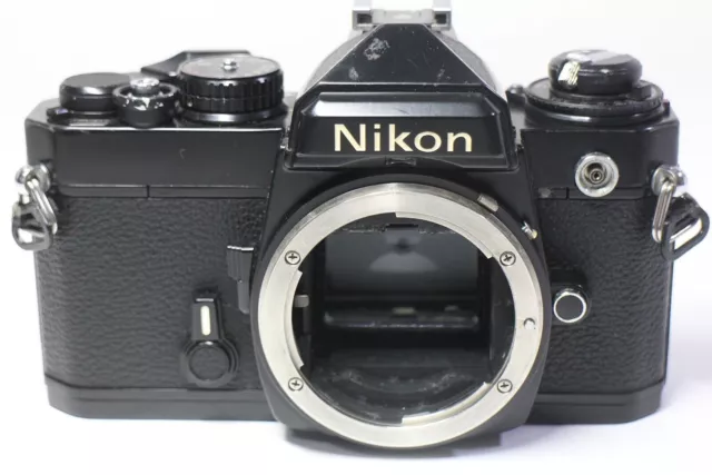 AS IS Nikon FE Black 35mm SLR Film Camera Body Made In Japan