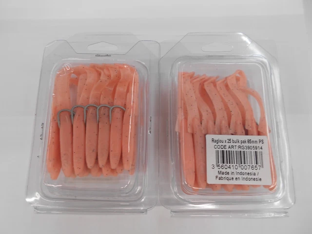 Leurres De Pêche Raglou Bulk - 2 X 25 Leurres 85mm PS - Couleur Rouge - Pour Pêche En Mer