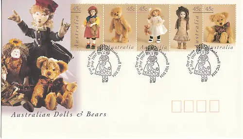 1997 Australian Dolls & Bears FDC - Camberwell Vic 3124 PMK