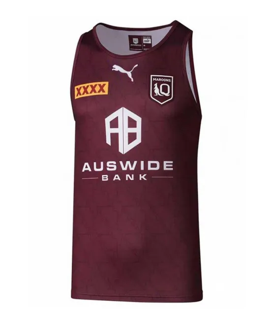 QLD Maroons Training Singlet 2022 Mens Beet Red Maroon