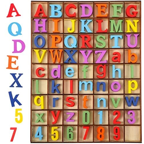 248 Pcs 1 Inch Wood Alphabet Letters and Wooden Numbers Blank Unfinished