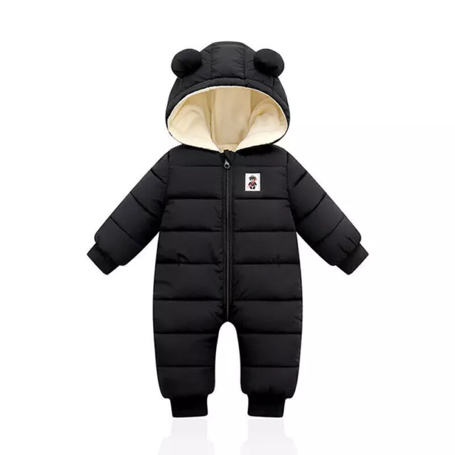 Newborn Baby Boy Girls Down Winter Warm Romper Jumpsuit Bodysuit Clothes Outfits 2