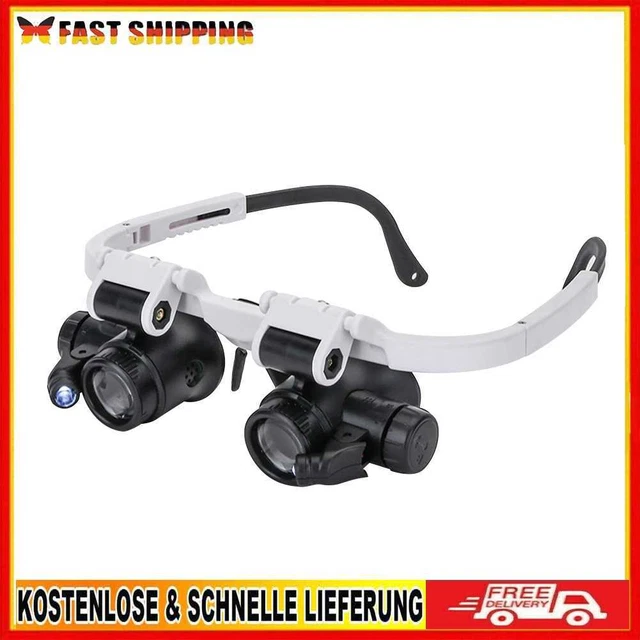 LED Magnifier Glass Loupes 8X/15X/23X Lens Reading Repair Magnifying Eyewear
