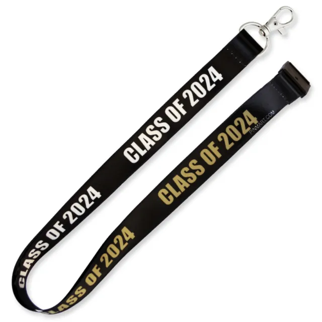 PinMart's Class of 2024 School Graduation Lanyard ID Name Badge Holder Keychain