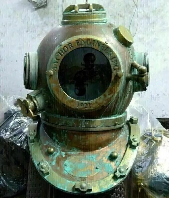 Rare Antique Diving Divers Helmet Mark V Vintage Navy Us Sea Deep Scuba Helmet C