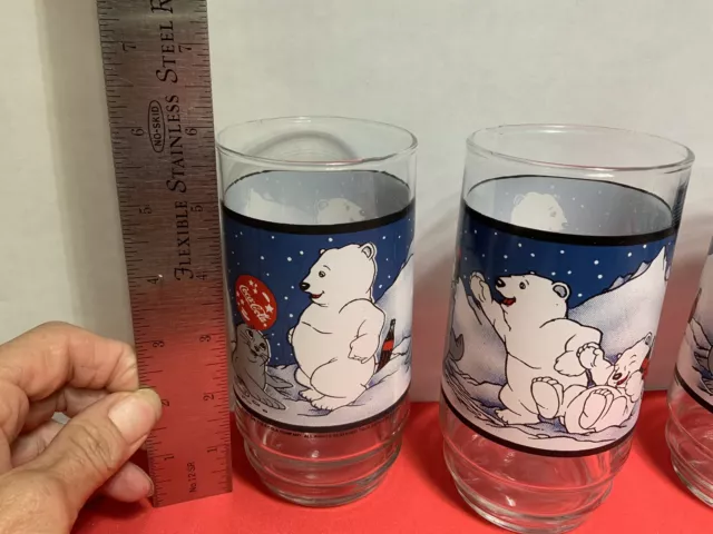 1997 Coca Cola Glasses Polar Bears And Seal 2