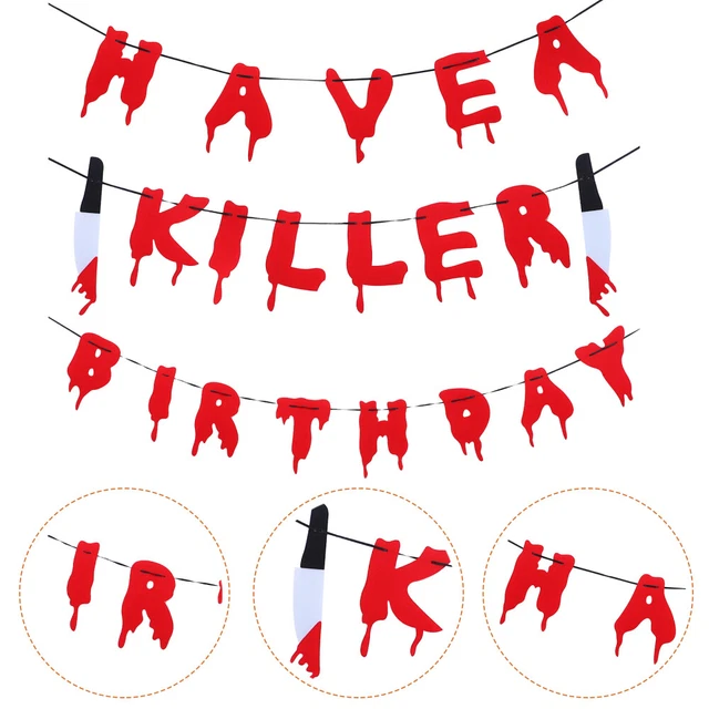1 Set Wandbehangfahne Halloween Hängende Verzierung Geburtstags-Foto-Requisiten