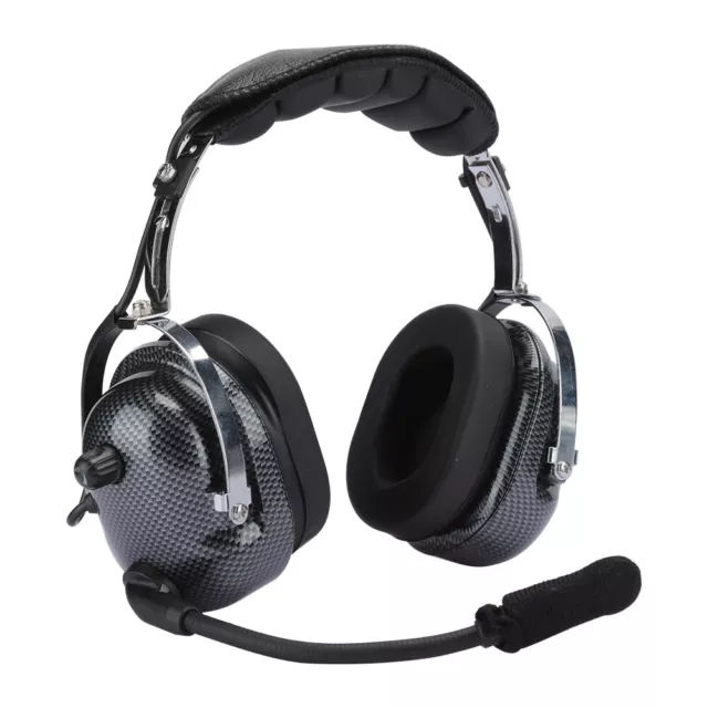 Black Head Mount Aviation Noise Reduction Headset Racing Noise Canceling Hea BUU