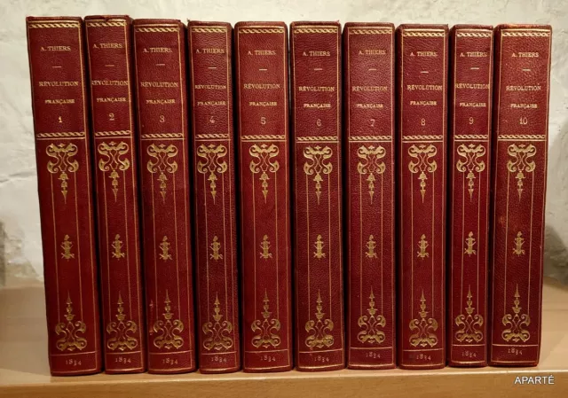 THIERS Histoire de la Révolution Française 10 volumes 1834 LECOINTE gravures