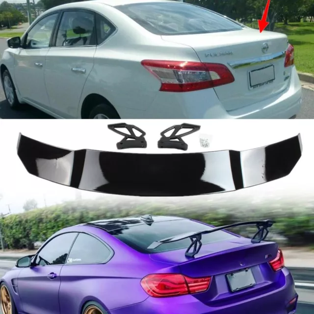 GT Style Rear Boot Racing Spoiler Wing Universal Gloss Black For Nissan Pulsar