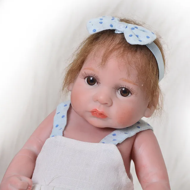 26cm Mini Girl Doll Reborn Doll Toy Full Body Waterproof Rooted Hair Cute Doll 3