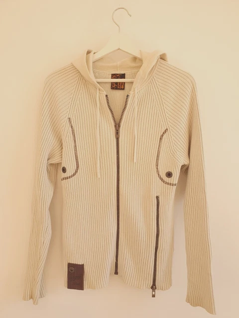 Felpa bianca da uomo Bershka con zip e cappuccio, Taglia M, 100% cotone