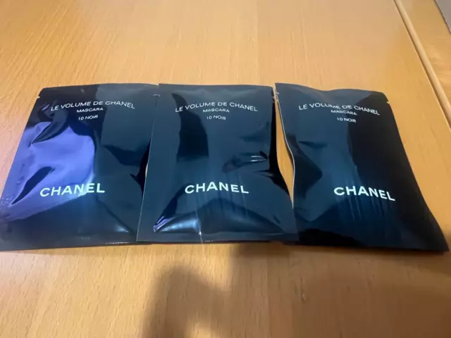 3 x Chanel Le Volume de Chanel Mascara 10 NOIR BLACK 1g / 0.03oz each New