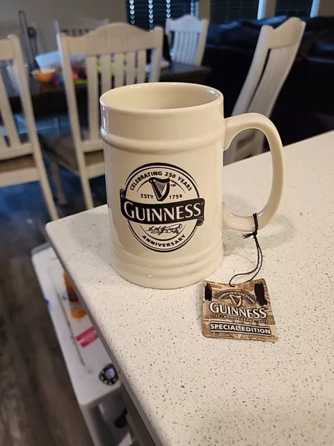 Guinness Special Edition Stein Embossed Tankard 250 Year Anniversary Beer Mug