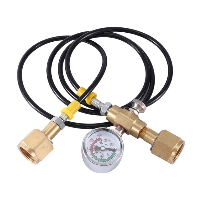 Adattatore Ricarica CO2 Con Manometro Per SodaQuick / QC - Trasferimento Gas Da Bombole Grandi A Piccole