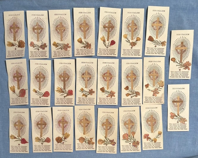 Vintage Lot 23 Jerusalem Flowers from the Holy Land Cards Olive Wood Gethsemane Vintage Lot 23 Jerusalem Flowers from the Holy Land Cards Olive Wood Gethsemane