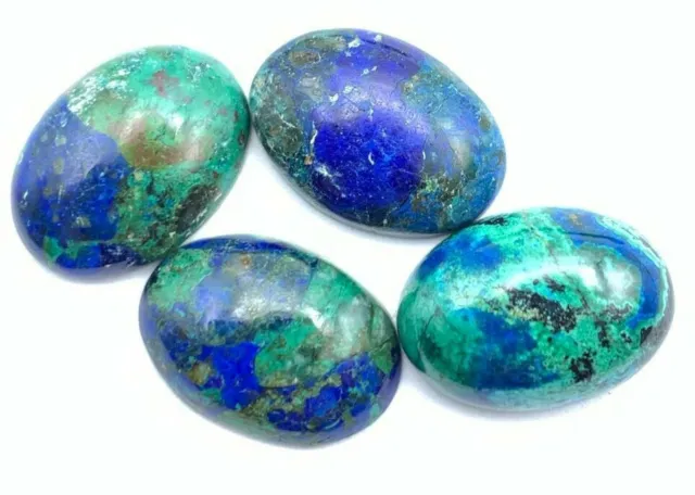 8 All Natural Azurite / Malachite Cabs - 18x13mm - Oval - Vintage Stock - Colors