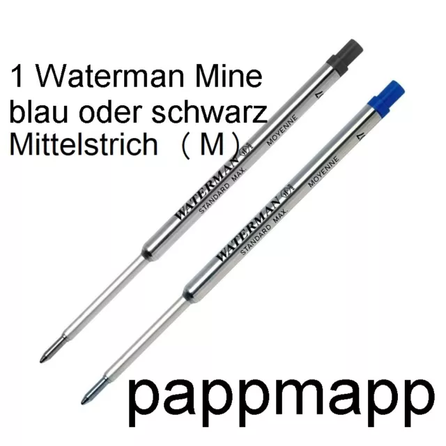 WATERMAN Kugelschreiber-Mine Maxima blau / schwarz M  Mittel Ersatzmine Kulimine
