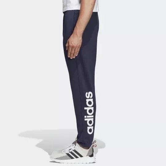 Adidas Essentials Linear Navy Joggers Bottoms for Men Casual Gym Brand New UK S