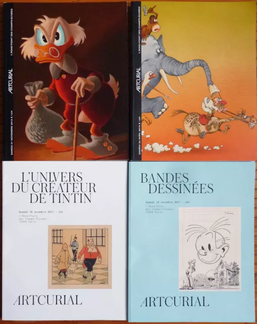 4 catalogues vente ARTCURIAL planches originales Tintin Hergé Druillet Moebius