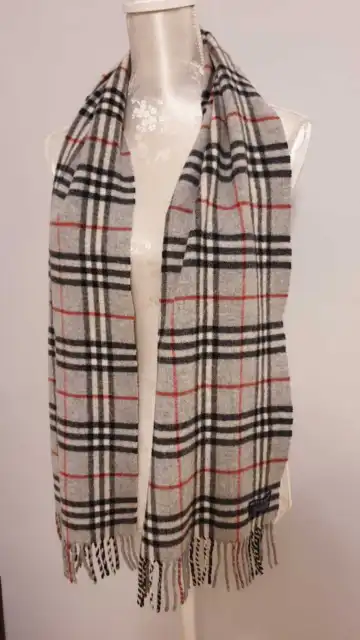 Burberry Check Grey Lambswool Classic Scarf