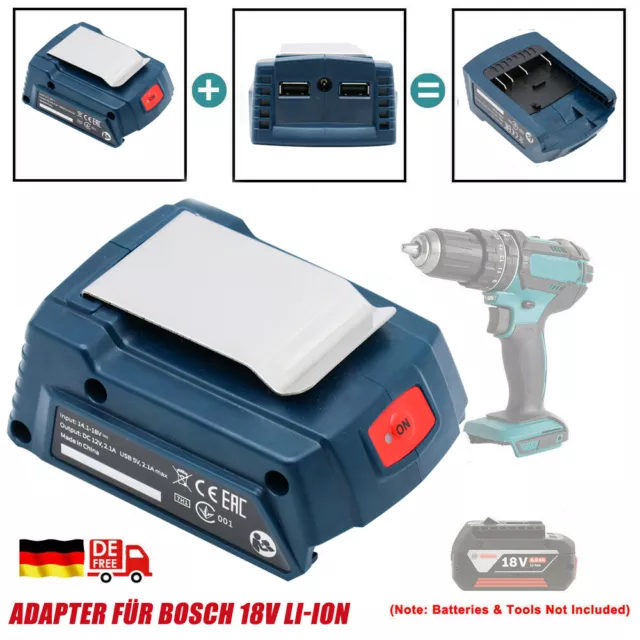 USB Power Dual Ladegerät Konverter Adapter 18V 3.0/4.0A Für Bosch Li-Ion Akku