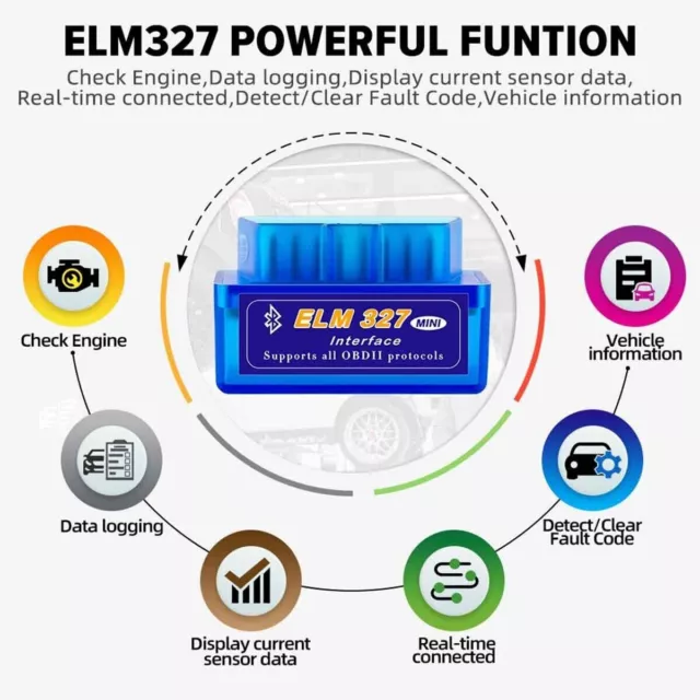 Lecteur Code OBD2 Scanner Diagnostic Compatible IOS /Android Elm327 Bluetooth 3