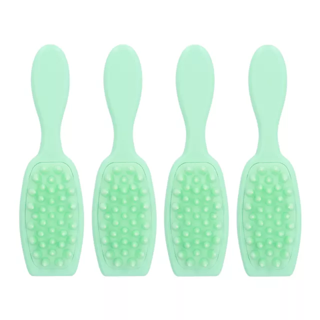 (Light Green)4pcs Deep Cleansing Shampoo Brush Soft Silicone Reduce Itching IDS