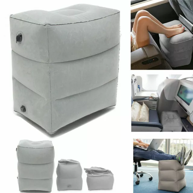 Inflatable Travel Footrest Leg Foot Rest Air Plane Pillow Pad Kids Bed Portable