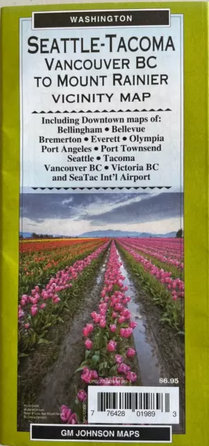 New AAA SEATTLE/TACOMA to MOUNT RAINIER NP ROAD MAP  WA Highway Tour  GM JOHNSON