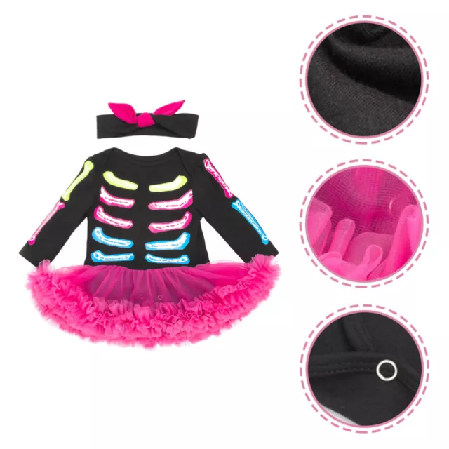 Cotton Festival Skeleton Dress for Kids Witch Costume