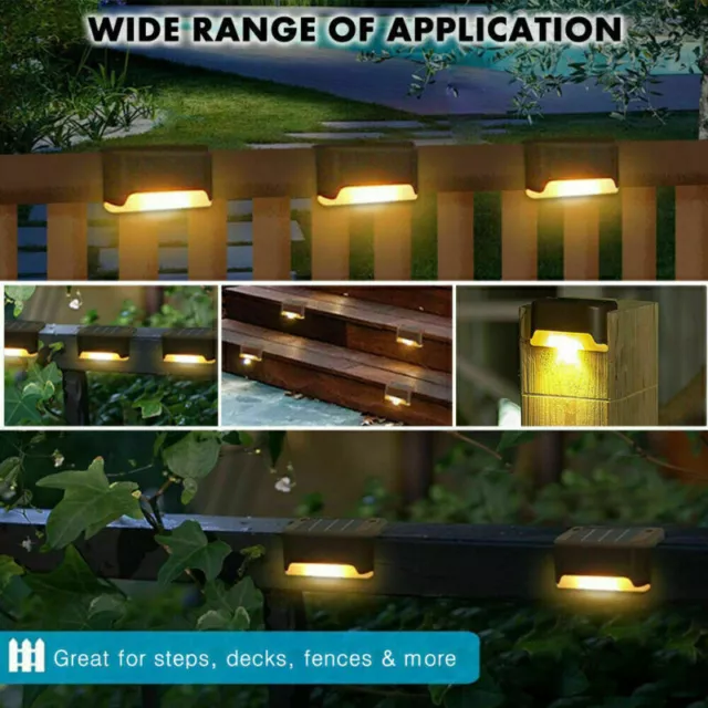 4 Solar LED Deck Lights Path Outdoor Garden Patio Pathway Stairs Step Fence Lamp