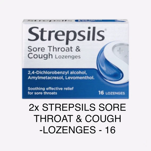 STREPSILS SORE THROAT & Cough Lozenges 32 £16.99 PicClick UK