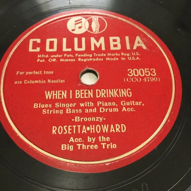 Rosetta Howard: Ebony Rhapsody / When I Been Drinking 78 rpm 30053 blues