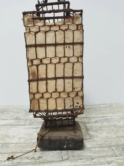 Antique 19th Century Handmade Chinese Wire Paper Lantern